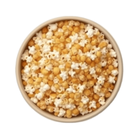 Popcorn im ein Schüssel auf ein transparent Hintergrund png