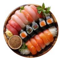 sushi tallrik med annorlunda typer av sushi png