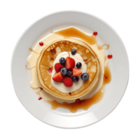 a plate with pancakes and fruit on it png