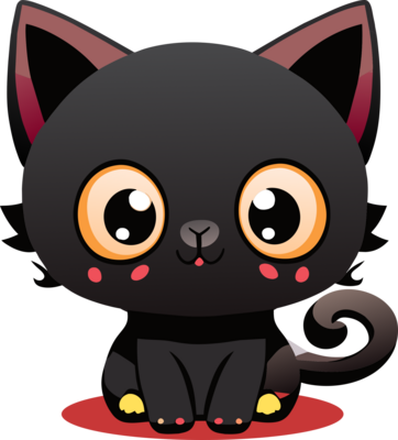 cute black cat icon. AI Generated 27735831 PNG