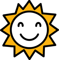 Happy smiling sun. AI Generated png