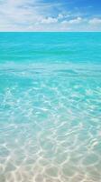 Tropical beach with white sand and turquoise sea water AI Generated photo