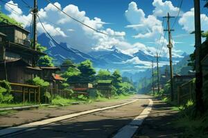 la carretera anime visual novela juego. generar ai foto