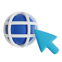 Internet Symbol. Netz Entwicklung und Optimierung Symbole. 3d machen Illustration png