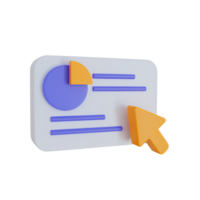 3d Render icon. bar graph and arrow icon on transparent background. png