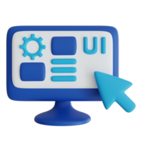 User interface icon. Web Development and Optimization icons. 3d render illustration png