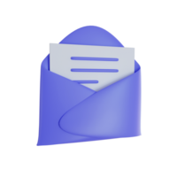 3d Render icon. envelope icon on transparent background. png