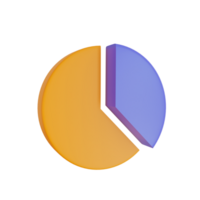 3d rendre icône. tarte graphique icône sur transparent Contexte. png