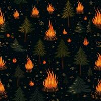 Campfire pattern. Generate Ai photo
