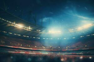 Defocused stadium night background. Generate Ai photo