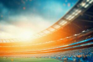 Defocused stadium background. Generate Ai photo