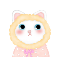 Hand drawing cute cat on transparent background png