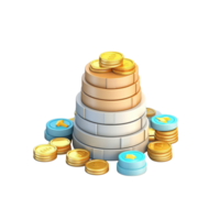 AI Generative 3D business theme stack of coin money png