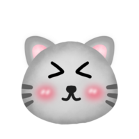 Hand drawing cute cat on transparent background png