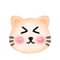 Hand drawing cute cat on transparent background png