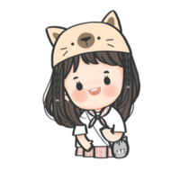 main dessin mignonne chat sur transparent Contexte png