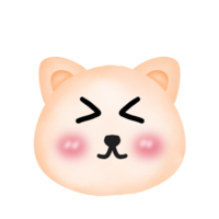 Hand drawing cute cat on transparent background png