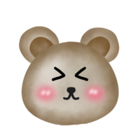 a cute bear face hand drawing on transparent background png