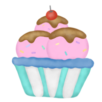 Watercolor pastel Birthday cake clipart png