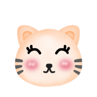 Hand drawing cute cat on transparent background png