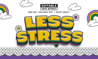 Less stress text effect psd