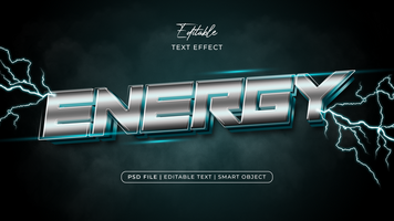 energía editable texto efecto estilo prima psd