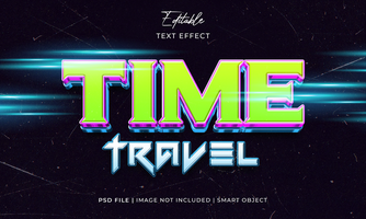 Time travel editable text effect style psd