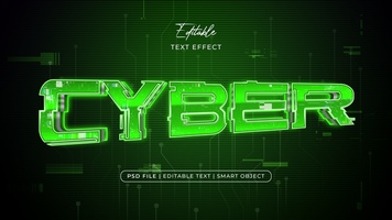 cyber redigerbar text effekt stil premie psd