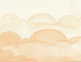 Brown Cloud or smoke watercolor background. Soft abstract aquarelle painting. Hand drawn cloudy backdrop. photo