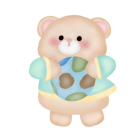 fofa desenho animado pastel rabisco mão desenhar Urso Salve  a verde mundo png