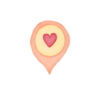 Cute cartoon pastel doodle hand draw location pin map png