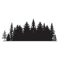 Pine tree silhouette vector illustration hand drawn