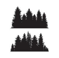 Pine tree silhouette vector illustration hand drawn