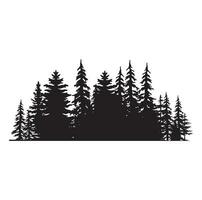 pino árbol siluetas hojas perennes bosque abetos y abetos negro formas, salvaje naturaleza arboles plantillas. vector ilustración bosque arboles conjunto en blanco antecedentes