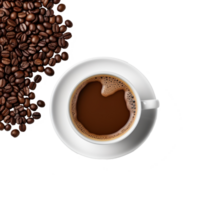 White cup of black coffee isolated. png