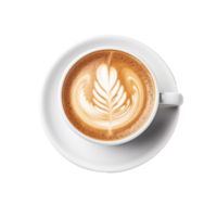 White cup of cappuccino coffee isolated. png