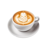 White cup of cappuccino coffee isolated. png