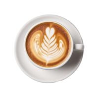 White cup of cappuccino coffee isolated. png