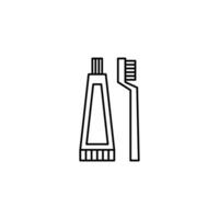 toothpaste and toothbrush line icon. minimal, thin, simple and clean. used for logo, symbol, sign, web, mobile and infographic vector