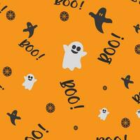 Halloween Boo Ghost Cobweb Cartoon Style Pattern vector