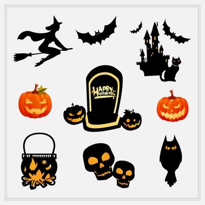 Halloween Elements Vector Icon Set