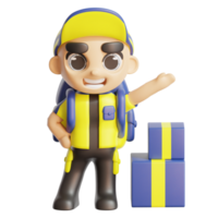 3D CHARACTER WITH YELLOW COLOR png