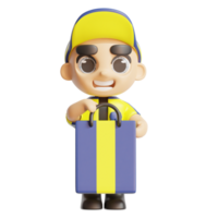 3d personaje con amarillo color png