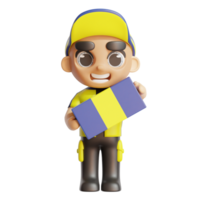 3d personaje con amarillo color png