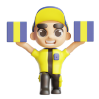 3D CHARACTER WITH YELLOW COLOR png