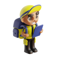 3D CHARACTER WITH YELLOW COLOR png