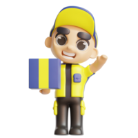 3D CHARACTER WITH YELLOW COLOR png