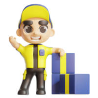 3D CHARACTER WITH YELLOW COLOR png