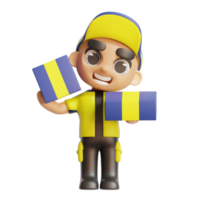 3d personaje con amarillo color png