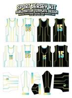 Yellow Techno Lines Jersey Design Sportswear Pattern Template vector